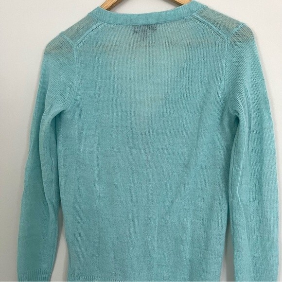 J. Crew Italian Spun Alpaca Blend Jewel Button Cardigan Aquamarine, Size XS NWOT - Picture 5 of 9